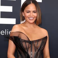 Chrissy Teigen braless and pantyless in seethru dress at the 67th Grammy Awards 14 UHQ