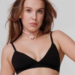 Millie Bobby Brown - black lingerie for Florence by Mills Fashion 2x UHQ